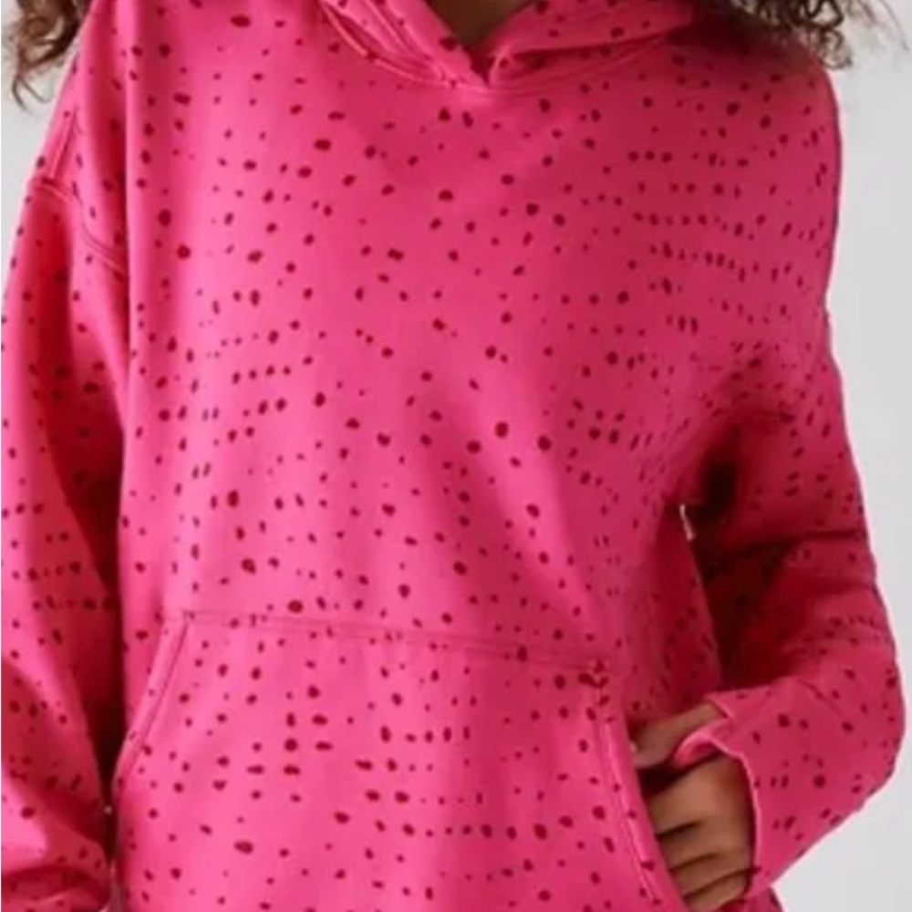 Girls Pink Polka Dot Hoodie